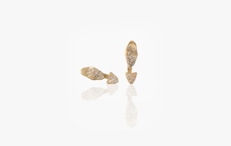 BABY MALAK FLOURISH ICE HALF MINI MARQUISE EARRINGS